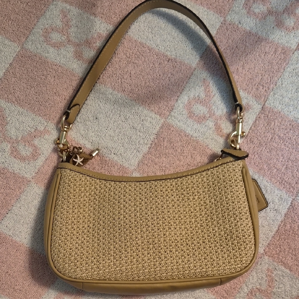 Coach Beige Woven Shoulder Bag - Picture 2 of 4